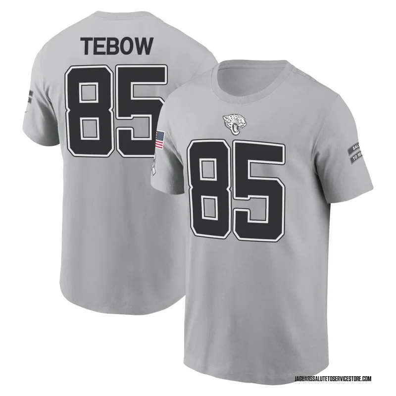 Men's Tim Tebow Jacksonville Jaguars Gray 2024 Salute to Service Name & Number T-Shirt