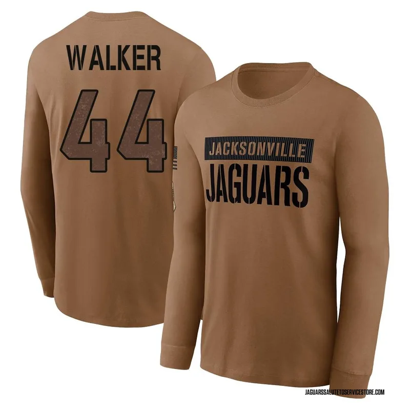 Men's Travon Walker Jacksonville Jaguars Brown 2023 Salute To Service Long Sleeve T-Shirt