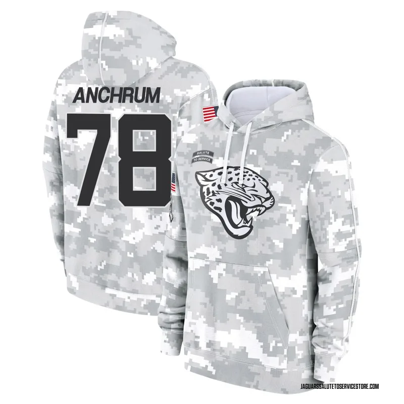 Men's Tremayne Anchrum Jacksonville Jaguars Camo Arctic 2024 Salute to Service Club Fleece Pullover Hoodie