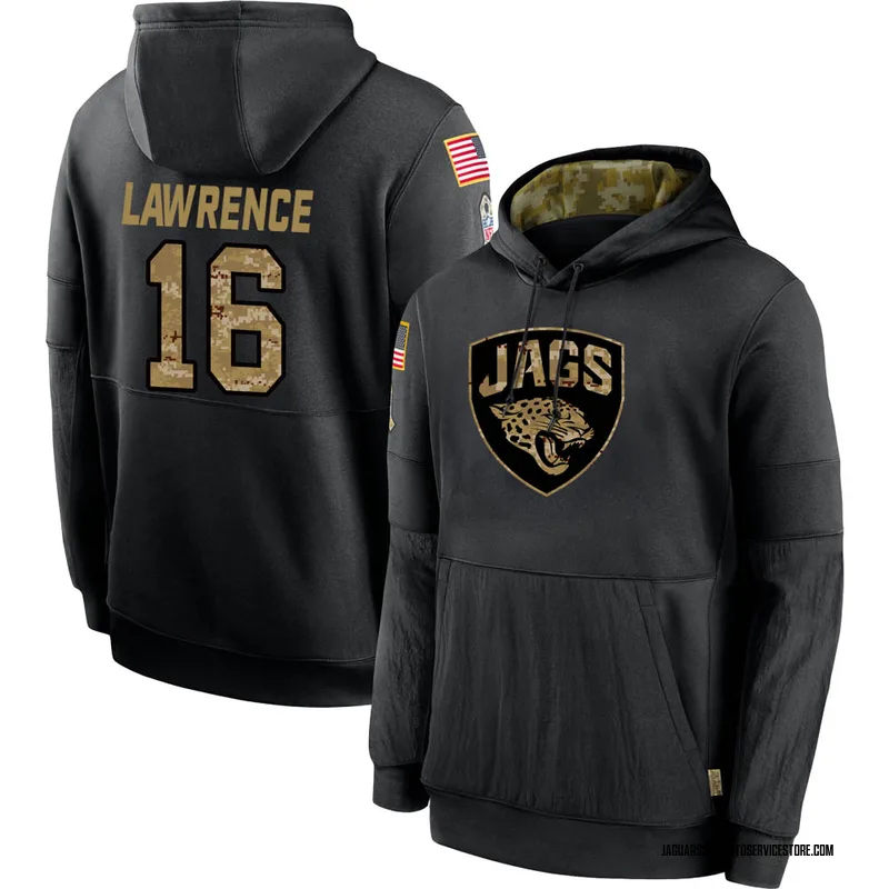 Men's Trevor Lawrence Jacksonville Jaguars Black 2020 Salute to Service Sideline Performance Pullover Hoodie