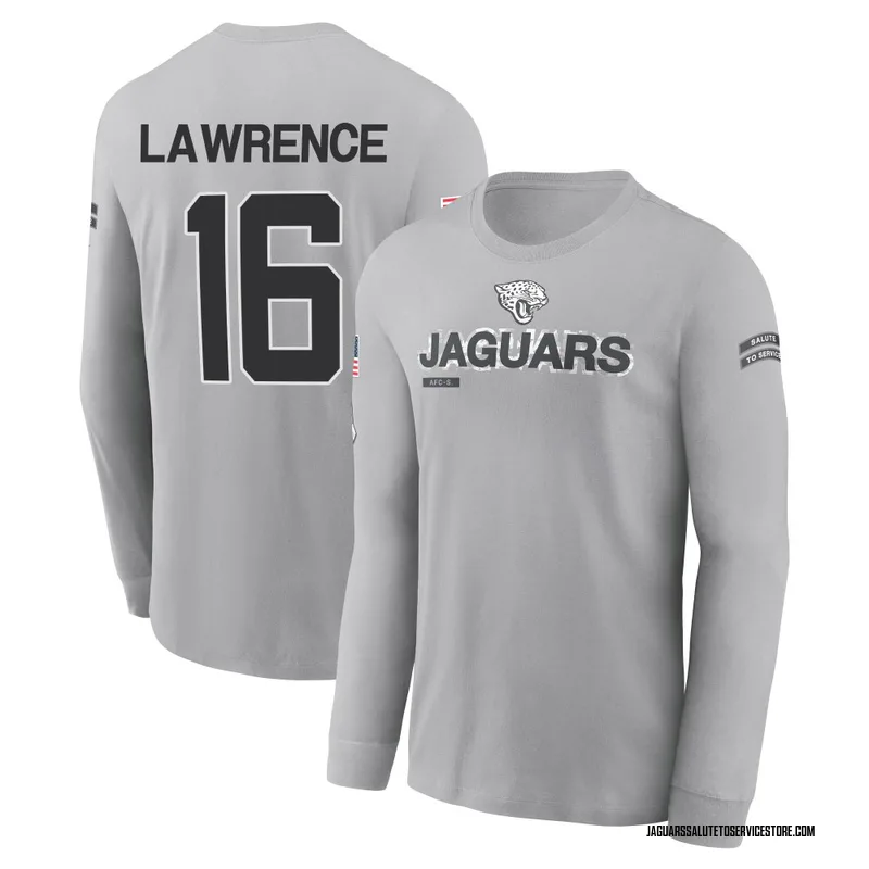 Men's Trevor Lawrence Jacksonville Jaguars Gray 2024 Salute to Service Long Sleeve T-Shirt