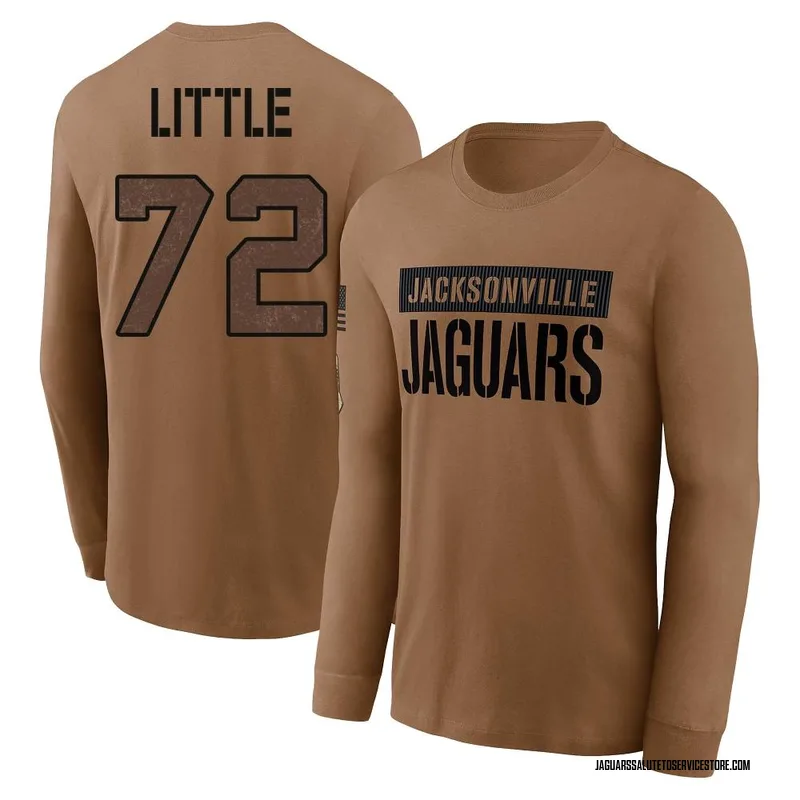 Men's Walker Little Jacksonville Jaguars Brown 2023 Salute To Service Long Sleeve T-Shirt