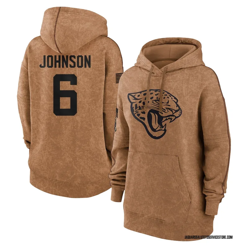 Women's Antonio Johnson Jacksonville Jaguars Brown 2023 Salute To Service Pullover Hoodie