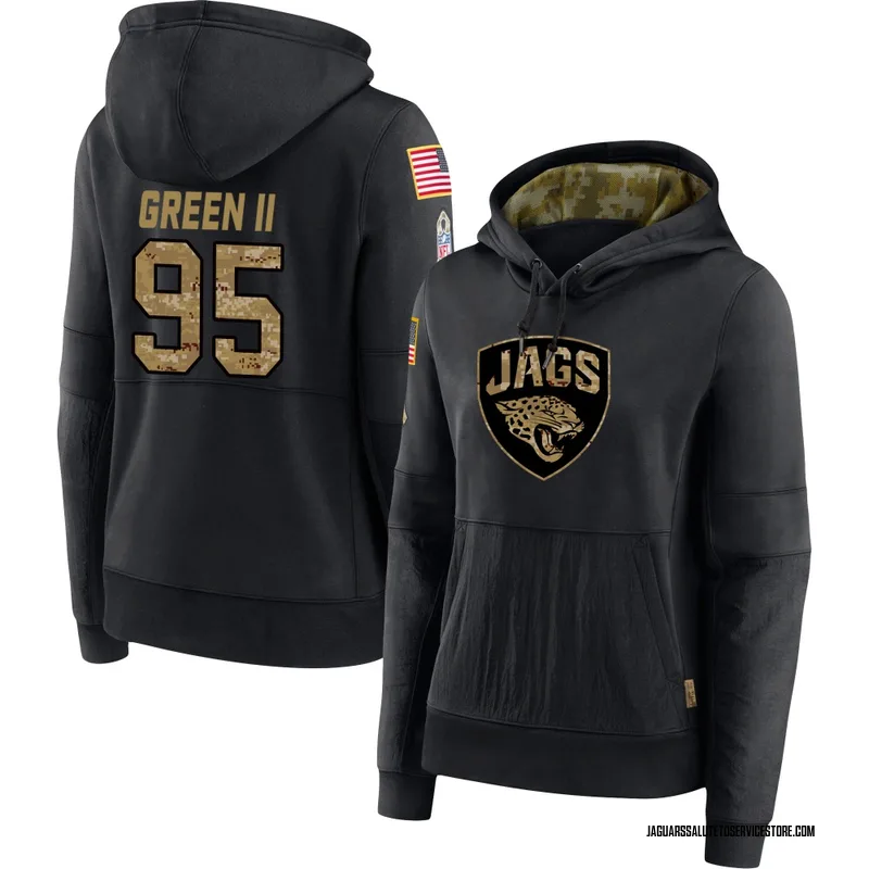 Women's B.J. Green II Jacksonville Jaguars Black 2020 Salute to Service Sideline Performance Pullover Hoodie
