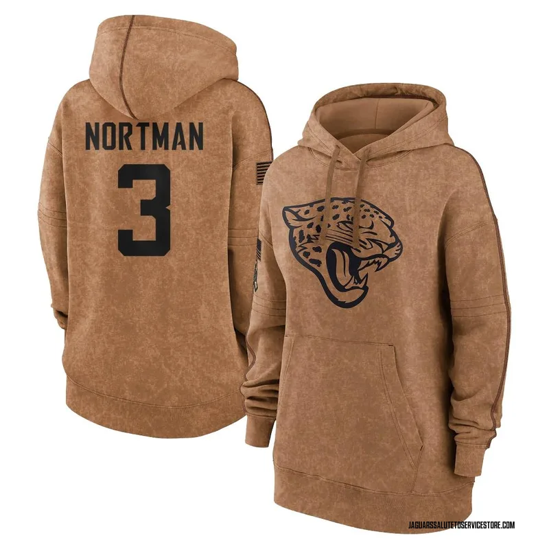 Women's Brad Nortman Jacksonville Jaguars Brown 2023 Salute To Service Pullover Hoodie