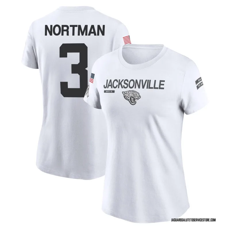 Women's Brad Nortman Jacksonville Jaguars Legend White 2024 Salute to Service Performance T-Shirt