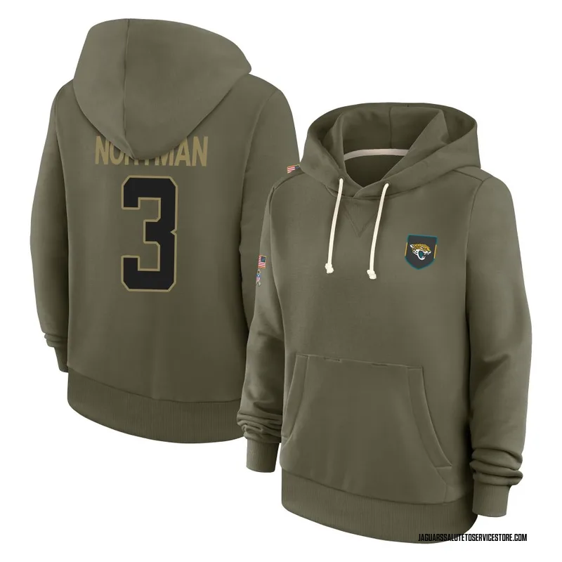 Women's Brad Nortman Jacksonville Jaguars Olive 2025 Salute to Service Hoodie