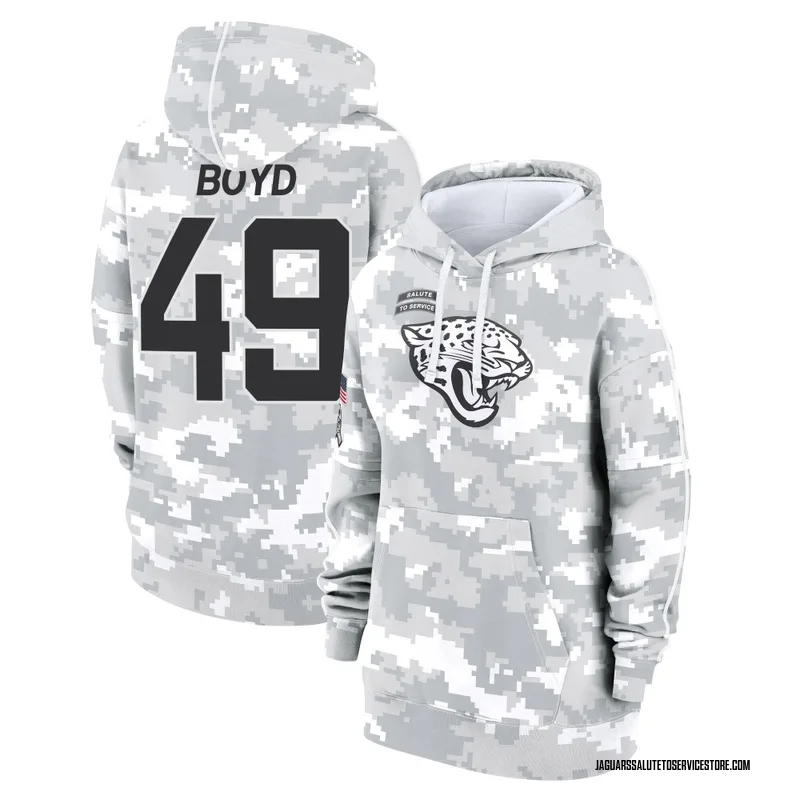 Women's Brady Boyd Jacksonville Jaguars Camo Arctic 2024 Salute to Service Club Fleece Pullover Hoodie