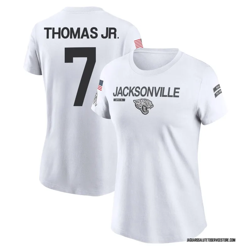 Women's Brian Thomas Jr. Jacksonville Jaguars Legend White 2024 Salute to Service Performance T-Shirt