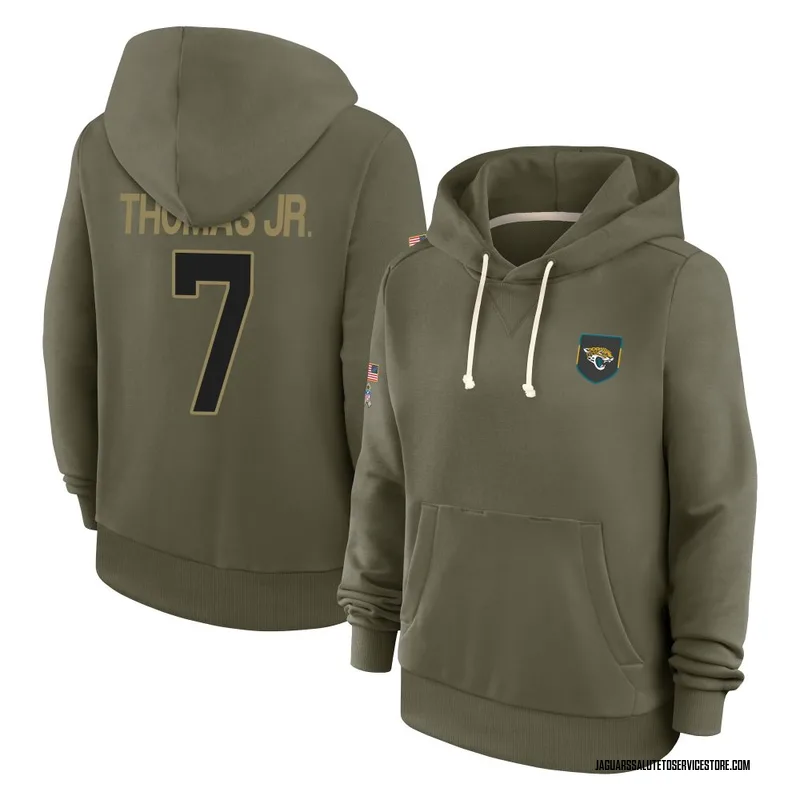 Women's Brian Thomas Jr. Jacksonville Jaguars Olive 2025 Salute to Service Hoodie