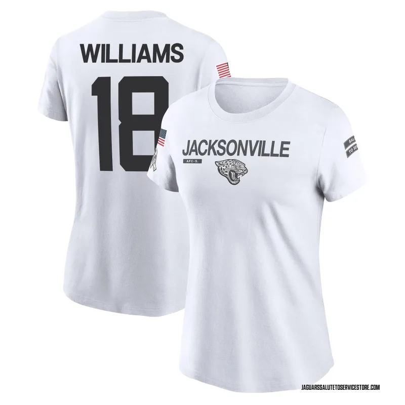 Women's CJ Williams Jacksonville Jaguars Legend White 2024 Salute to Service Performance T-Shirt