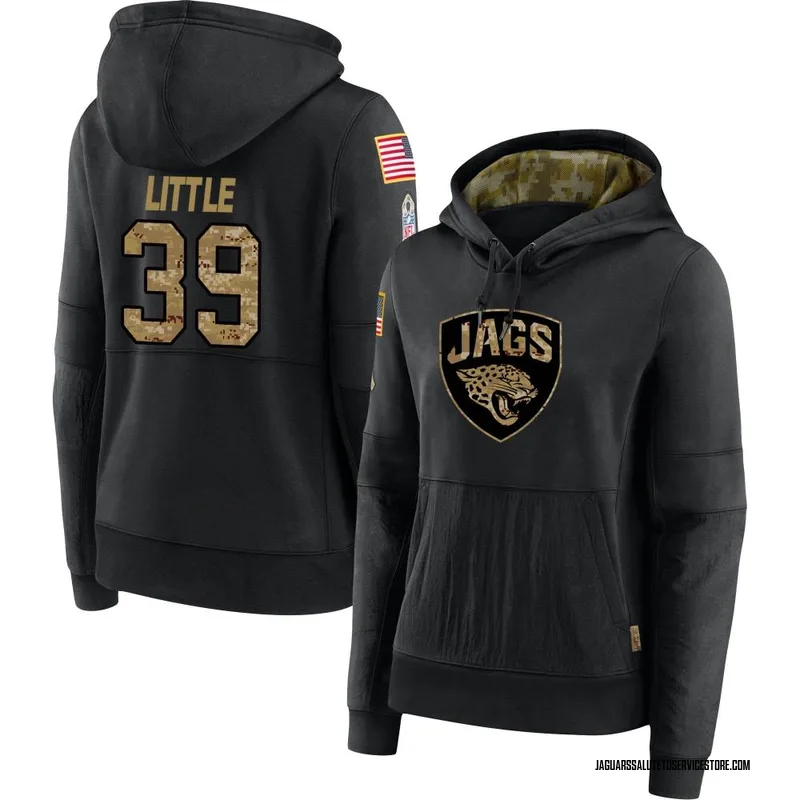 Women's Cam Little Jacksonville Jaguars Black 2020 Salute to Service Sideline Performance Pullover Hoodie