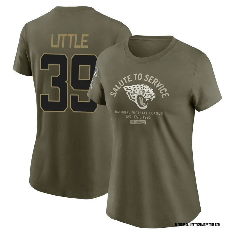 Women's Cam Little Jacksonville Jaguars Olive 2025 Salute to Service Sideline T-Shirt