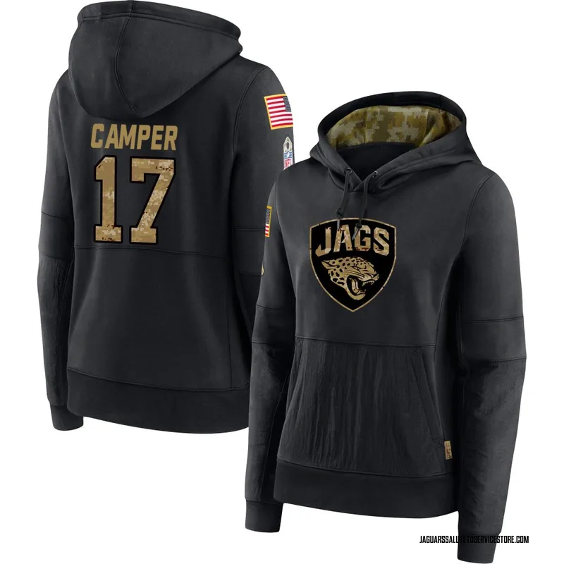 Women's Cameron Camper Jacksonville Jaguars Black 2020 Salute to Service Sideline Performance Pullover Hoodie