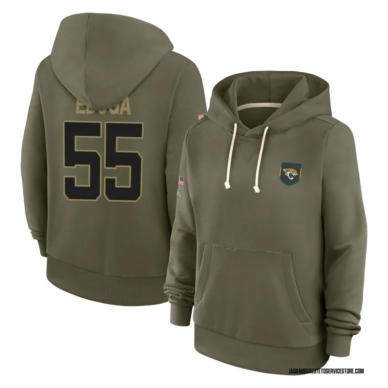 Women's Chuma Edoga Jacksonville Jaguars Olive 2025 Salute to Service Hoodie