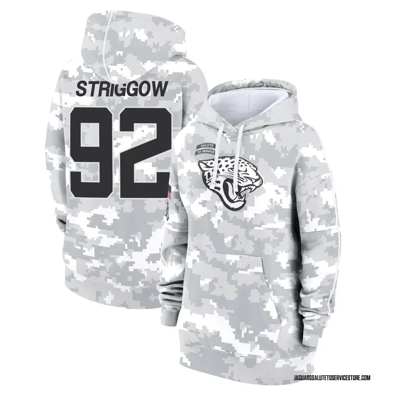 Women's Danny Striggow Jacksonville Jaguars Camo Arctic 2024 Salute to Service Club Fleece Pullover Hoodie
