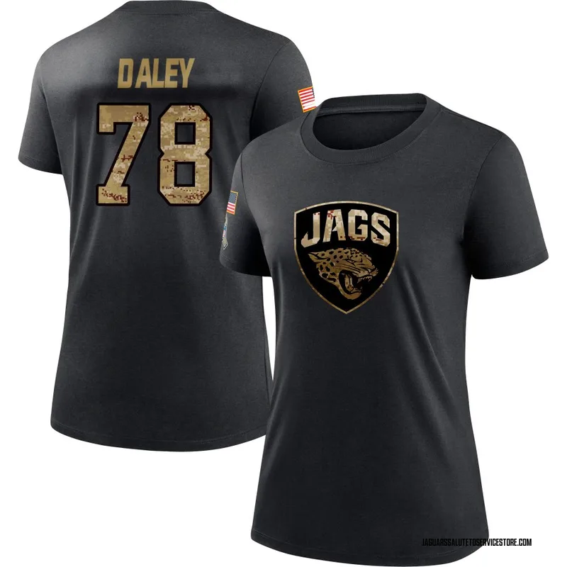 Women's Dennis Daley Jacksonville Jaguars Black 2020 Salute To Service Performance T-Shirt