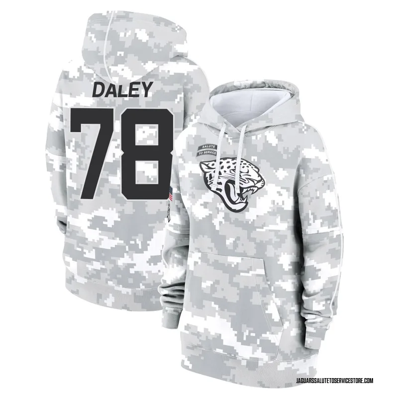 Women's Dennis Daley Jacksonville Jaguars Camo Arctic 2024 Salute to Service Club Fleece Pullover Hoodie