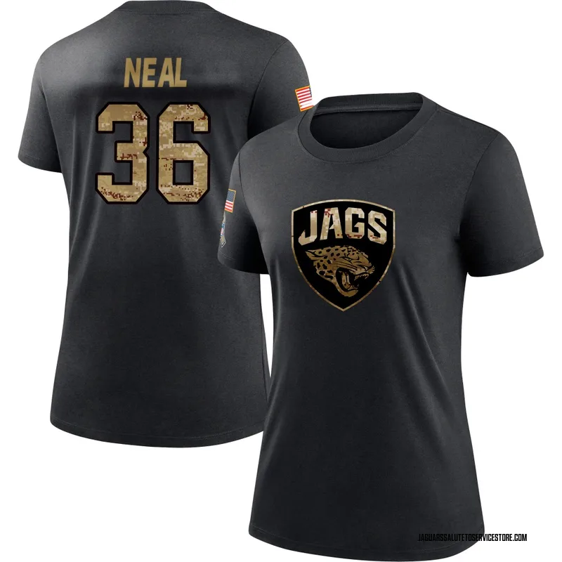 Women's Devin Neal Jacksonville Jaguars Black 2020 Salute To Service Performance T-Shirt