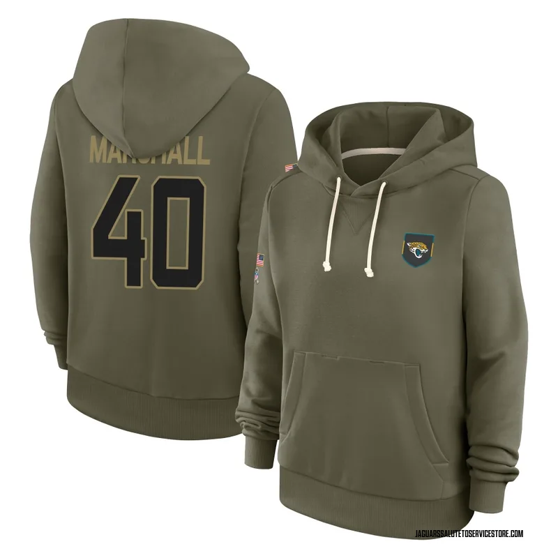 Women's Devon Marshall Jacksonville Jaguars Olive 2025 Salute to Service Hoodie