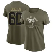 Women's Dieter Eiselen Jacksonville Jaguars Olive 2025 Salute to Service Sideline T-Shirt