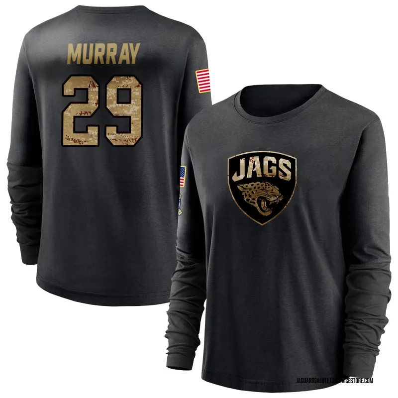 Women's Eric Murray Jacksonville Jaguars Black 2020 Salute To Service Sideline Performance Long Sleeve T-Shirt