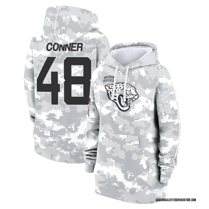 Women's Ethan Conner Jacksonville Jaguars Camo Arctic 2024 Salute to Service Club Fleece Pullover Hoodie