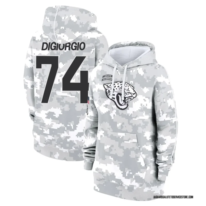 Women's Garrett DiGiorgio Jacksonville Jaguars Camo Arctic 2024 Salute to Service Club Fleece Pullover Hoodie