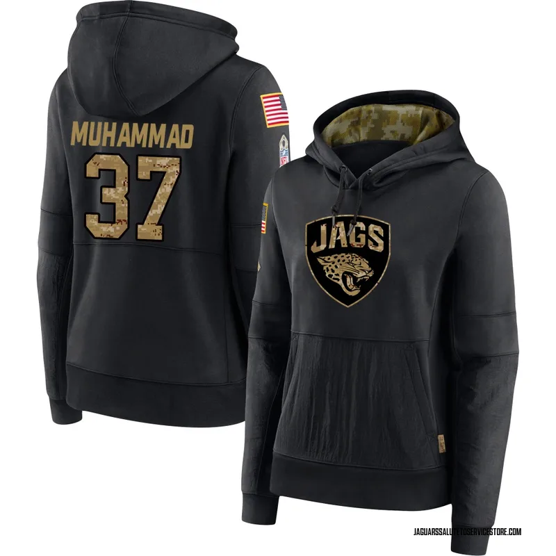 Women's Jabbar Muhammad Jacksonville Jaguars Black 2020 Salute to Service Sideline Performance Pullover Hoodie