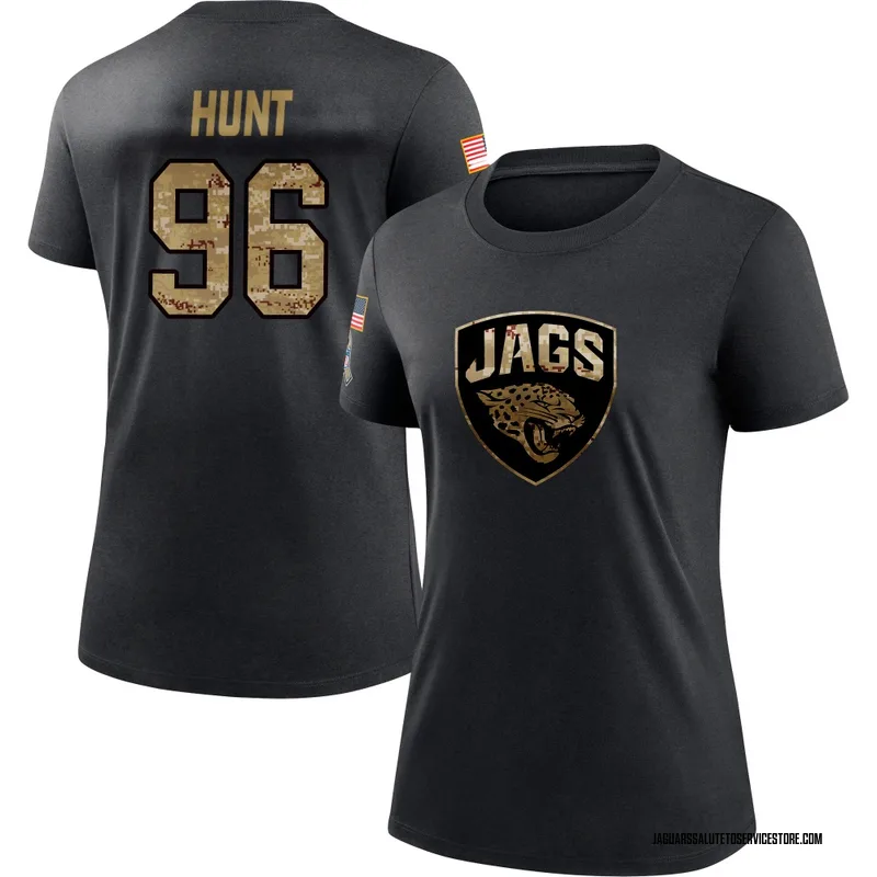 Women's Jalen Hunt Jacksonville Jaguars Black 2020 Salute To Service Performance T-Shirt