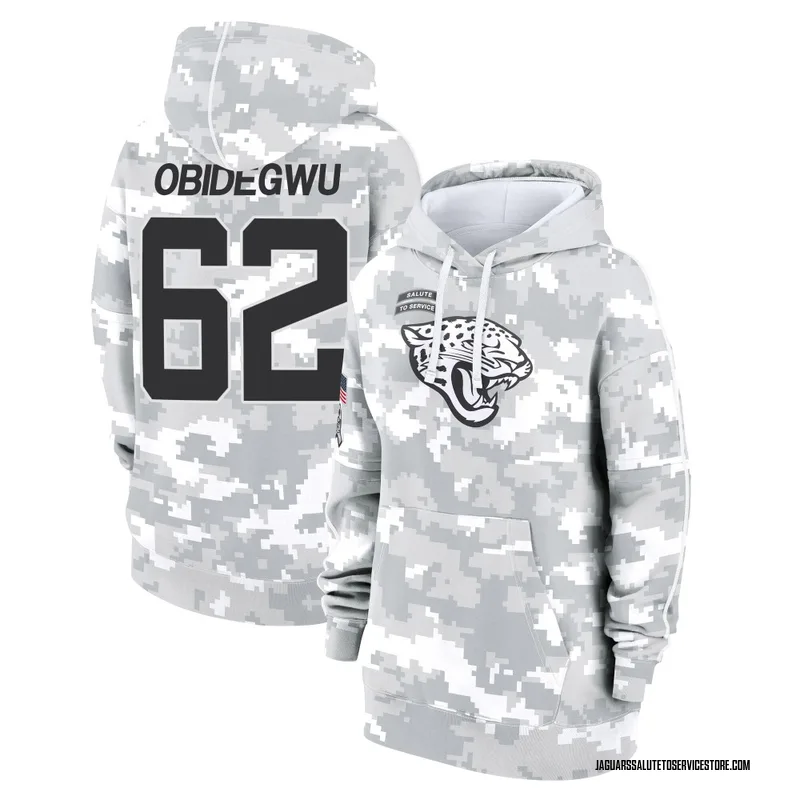 Women's Jimto Obidegwu Jacksonville Jaguars Camo Arctic 2024 Salute to Service Club Fleece Pullover Hoodie