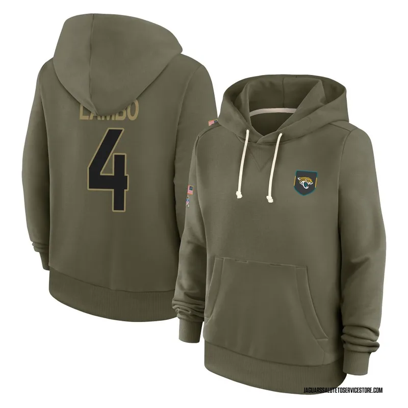 Women's Josh Lambo Jacksonville Jaguars Olive 2025 Salute to Service Hoodie
