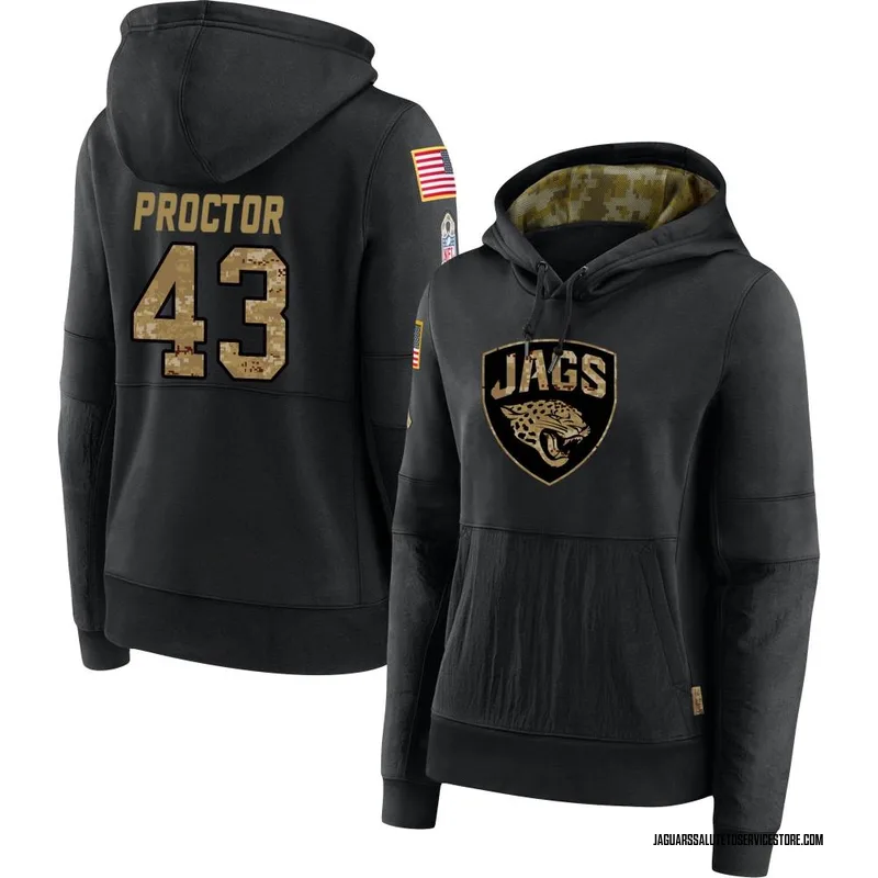 Women's Josh Proctor Jacksonville Jaguars Black 2020 Salute to Service Sideline Performance Pullover Hoodie