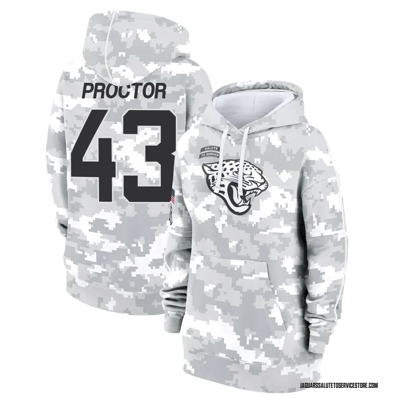 Women's Josh Proctor Jacksonville Jaguars Camo Arctic 2024 Salute to Service Club Fleece Pullover Hoodie