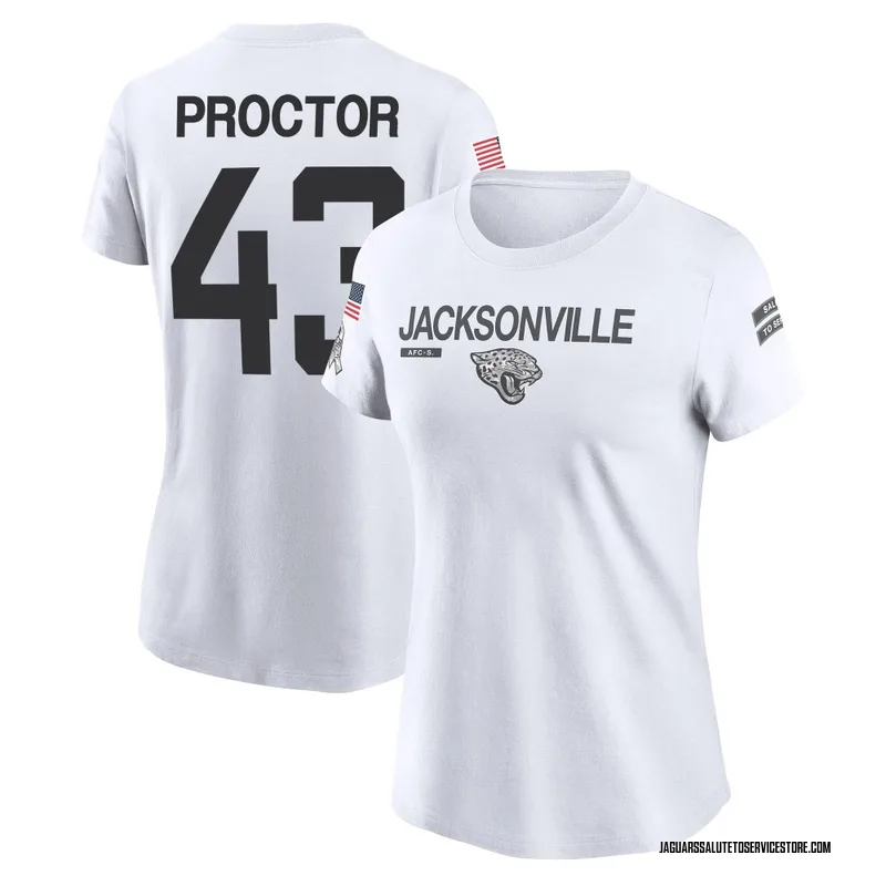Women's Josh Proctor Jacksonville Jaguars Legend White 2024 Salute to Service Performance T-Shirt