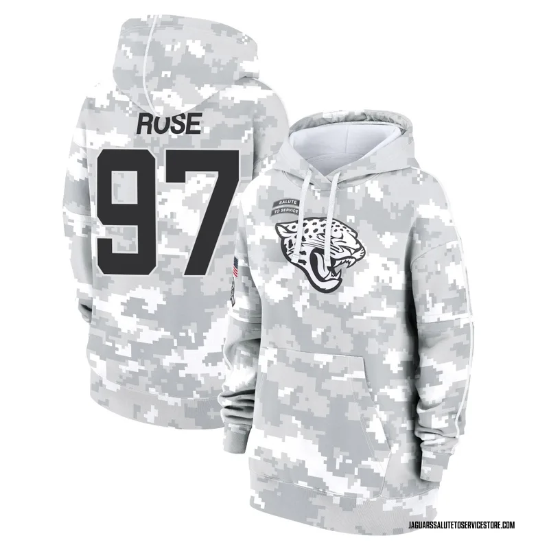 Women's Keivie Rose Jacksonville Jaguars Camo Arctic 2024 Salute to Service Club Fleece Pullover Hoodie