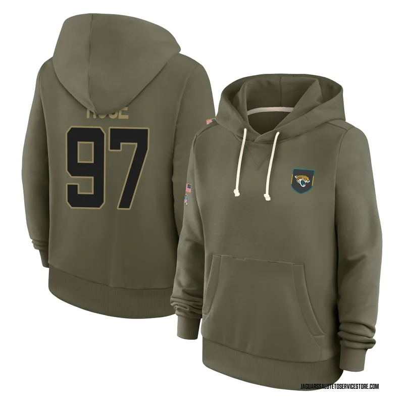 Women's Keivie Rose Jacksonville Jaguars Olive 2025 Salute to Service Hoodie