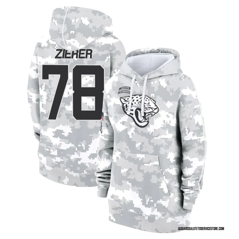 Women's Kilian Zierer Jacksonville Jaguars Camo Arctic 2024 Salute to Service Club Fleece Pullover Hoodie