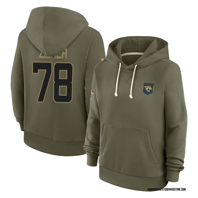 Women's Kilian Zierer Jacksonville Jaguars Olive 2025 Salute to Service Hoodie