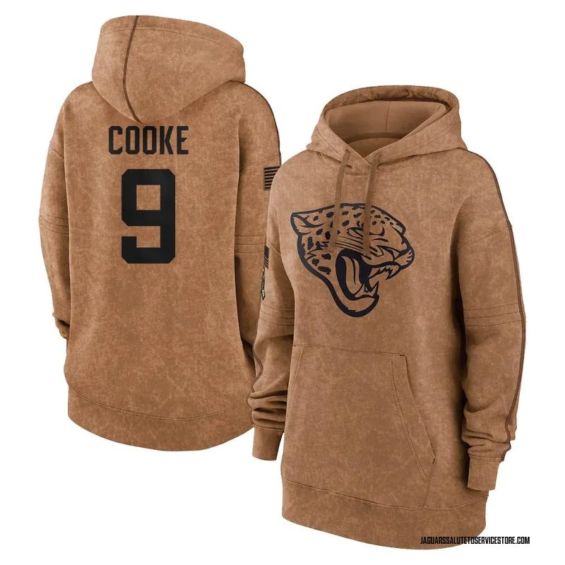 Women's Logan Cooke Jacksonville Jaguars Brown 2023 Salute To Service Pullover Hoodie