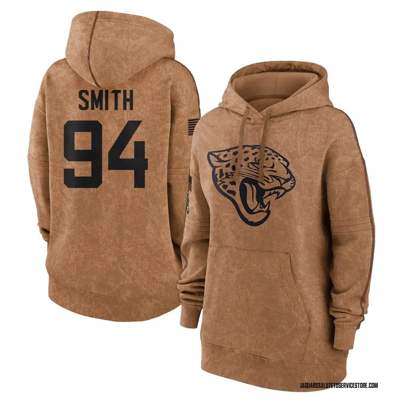 Women's Maason Smith Jacksonville Jaguars Brown 2023 Salute To Service Pullover Hoodie