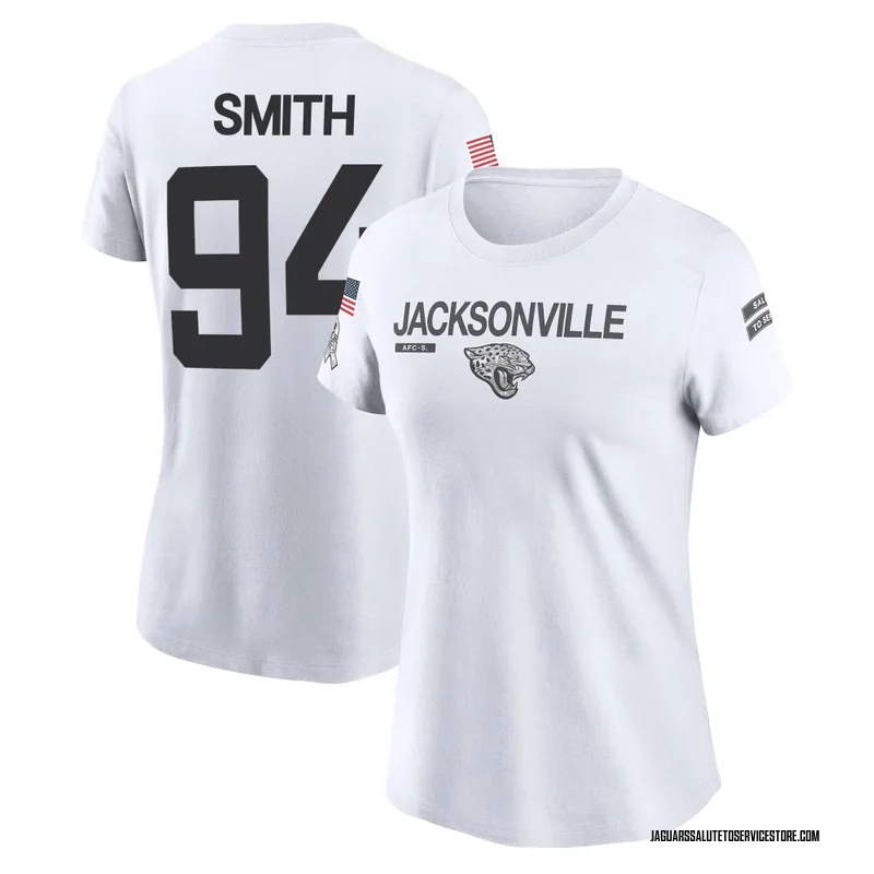 Women's Maason Smith Jacksonville Jaguars Legend White 2024 Salute to Service Performance T-Shirt