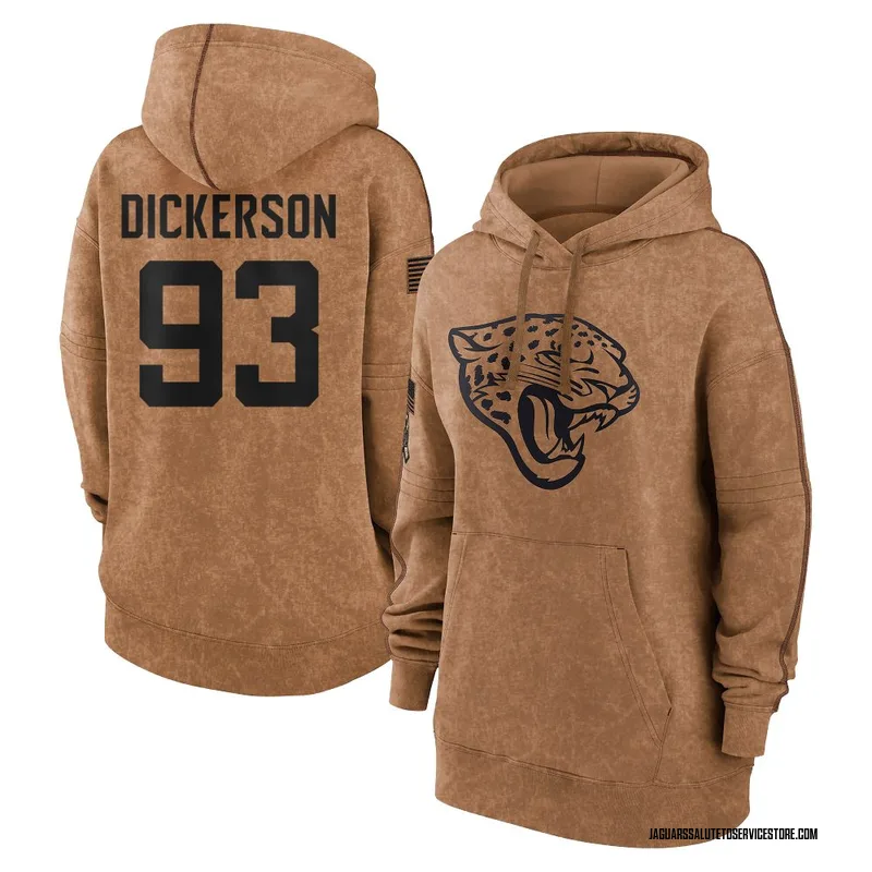 Women's Matt Dickerson Jacksonville Jaguars Brown 2023 Salute To Service Pullover Hoodie