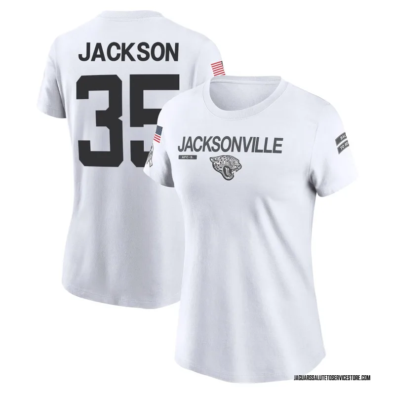 Women's Matthew Jackson Jacksonville Jaguars Legend White 2024 Salute to Service Performance T-Shirt