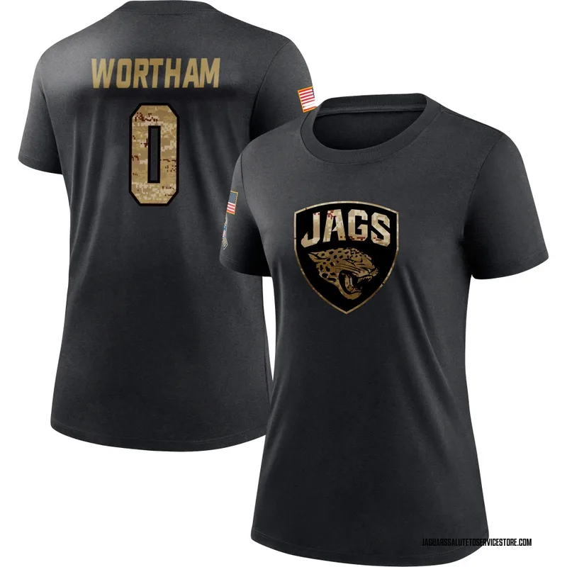 Women's Michael Wortham Jacksonville Jaguars Black 2020 Salute To Service Performance T-Shirt