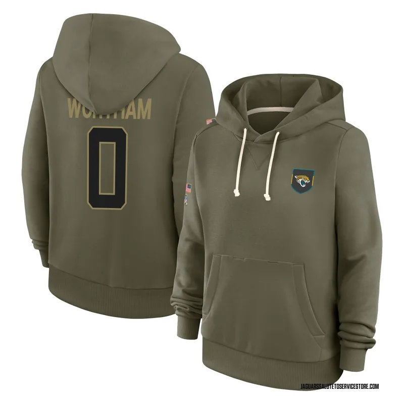 Women's Michael Wortham Jacksonville Jaguars Olive 2025 Salute to Service Hoodie