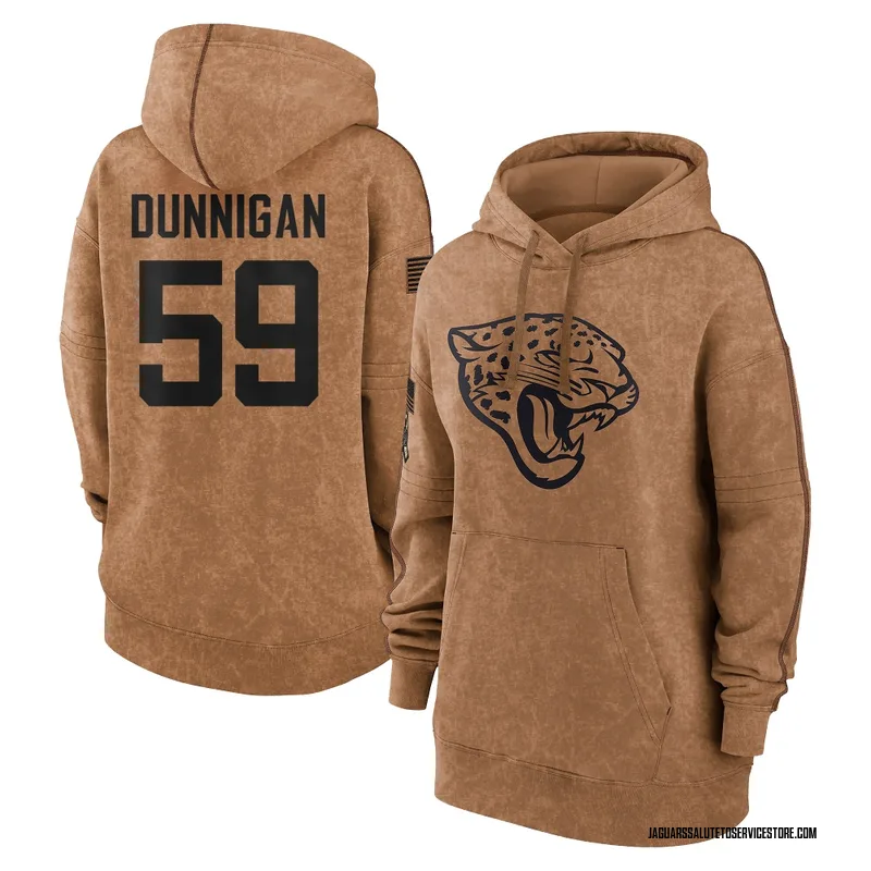 Women's Quindarius Dunnigan Jacksonville Jaguars Brown 2023 Salute To Service Pullover Hoodie