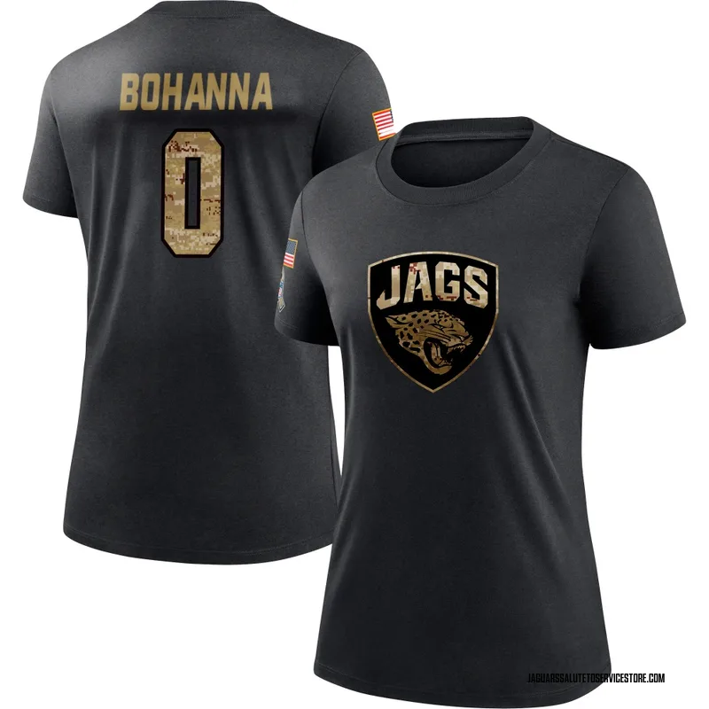 Women's Quinton Bohanna Jacksonville Jaguars Black 2020 Salute To Service Performance T-Shirt