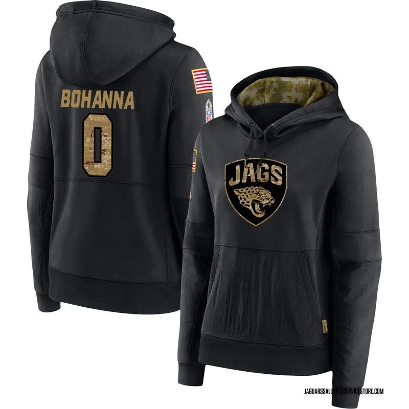 Women's Quinton Bohanna Jacksonville Jaguars Black 2020 Salute to Service Sideline Performance Pullover Hoodie