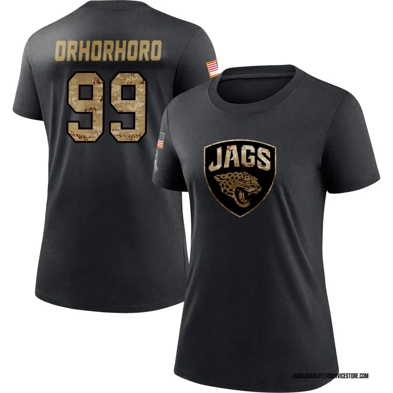 Women's Ruke Orhorhoro Jacksonville Jaguars Black 2020 Salute To Service Performance T-Shirt